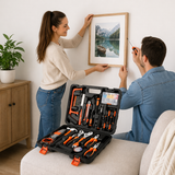 Kit de herramientas organizado en maletín portátil resistente