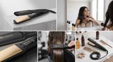 Plancha de cerámica profesional con placas flotantes y temperatura ajustable