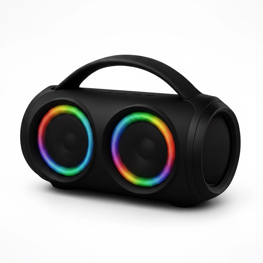 Altavoz Bluetooth Boom Box con iluminación LED RGB