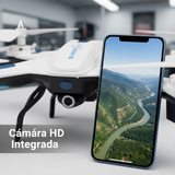 Drone RC tomando fotos aéreas con cámara HD integrada