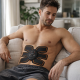 Estimulador muscular abdominal EMS en funcionamiento