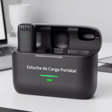 Micrófono inalámbrico con estuche de carga portátil