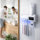 Esterilizador UV dental en uso en el baño moderno