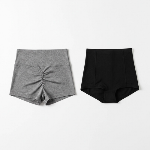 Combo Silhouette shorts de yoga gris y faja corset reductora